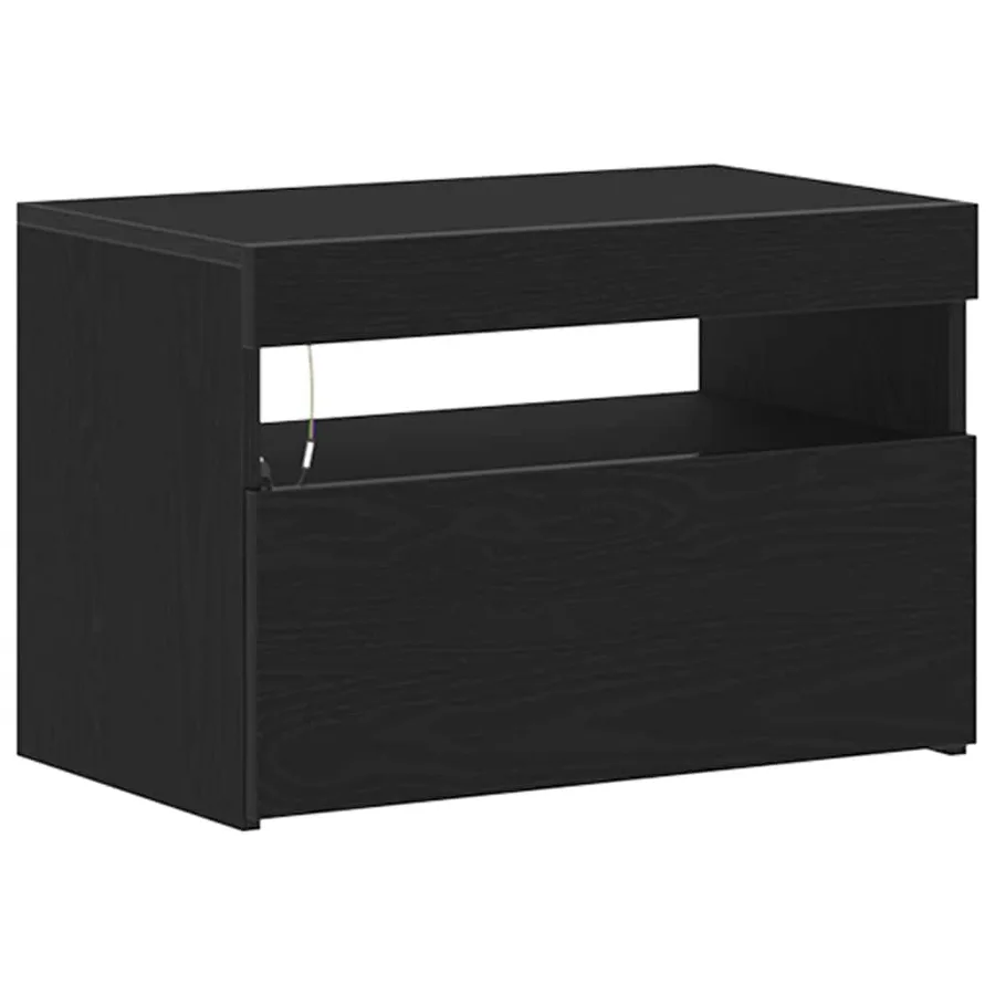 Cabinet de chevet Chêne noir 60 x 35 x 40 cm Bois d'ingénierie - 5