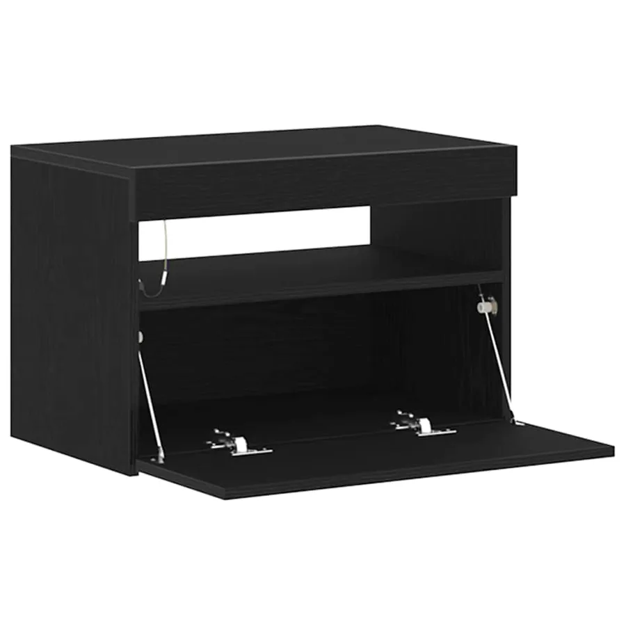 Cabinet de chevet Chêne noir 60 x 35 x 40 cm Bois d'ingénierie - 6