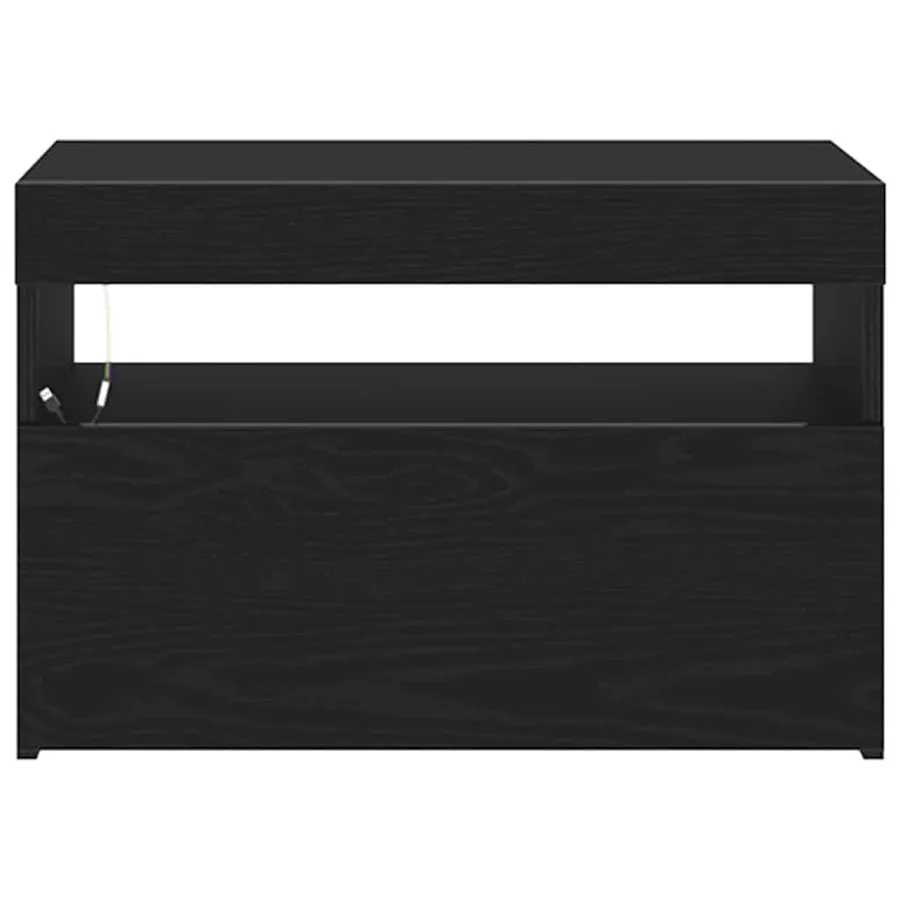 Cabinet de chevet Chêne noir 60 x 35 x 40 cm Bois d'ingénierie - 7