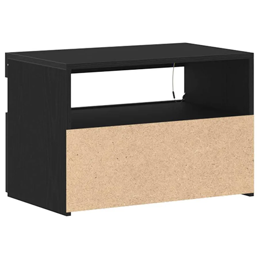 Cabinet de chevet Chêne noir 60 x 35 x 40 cm Bois d'ingénierie - 9