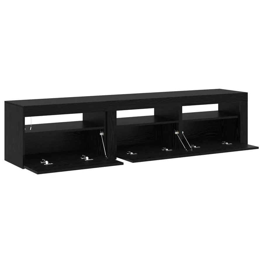 Meuble TV 2 pcs Chêne noir 180 x 35 x 40 cm Bois d'ingénierie - 6