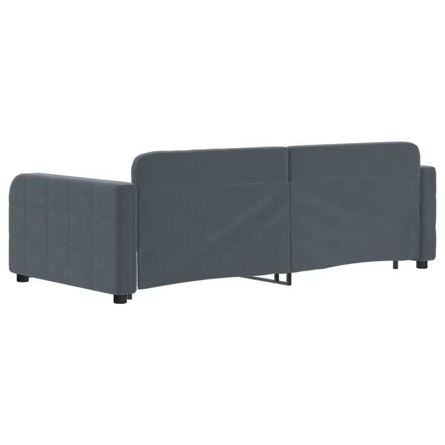 Lit de jour avec gigogne sans matelas gris foncé 90x190 cm - 5
