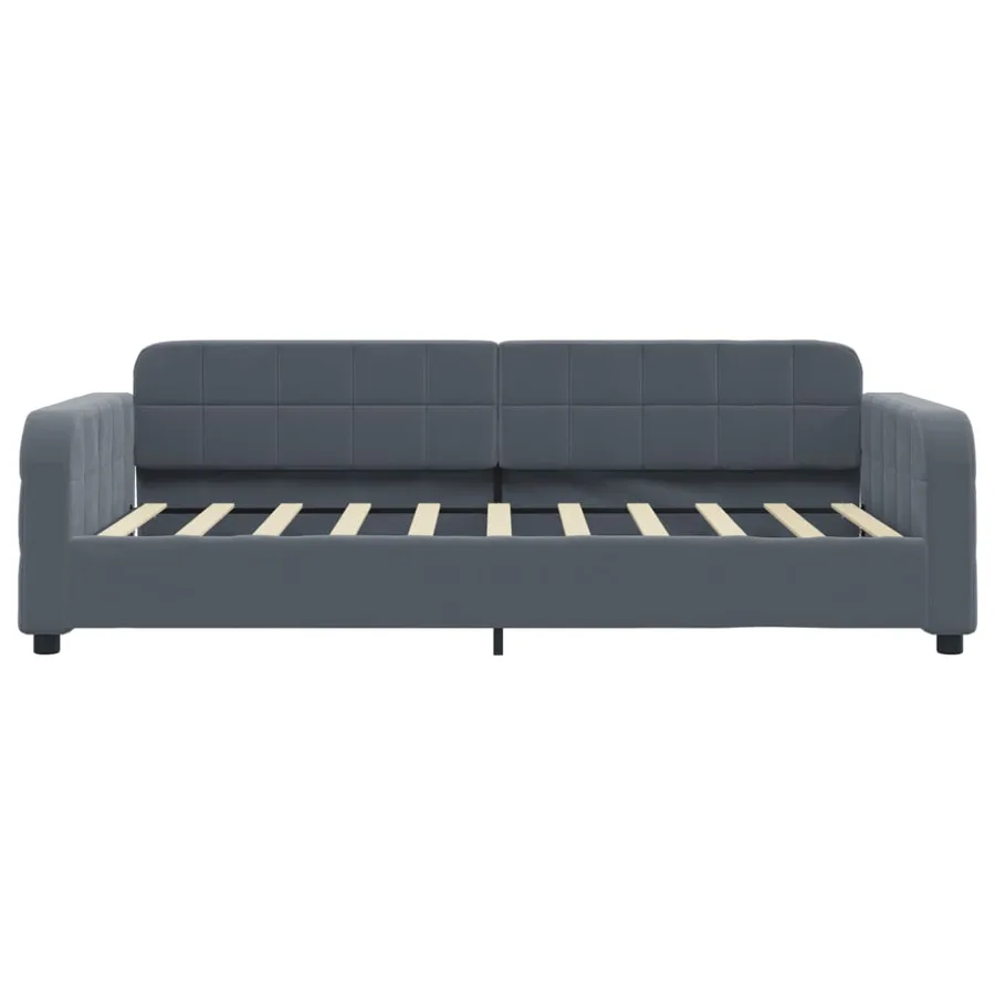 Lit de jour avec gigogne sans matelas gris foncé 90x190 cm - 7