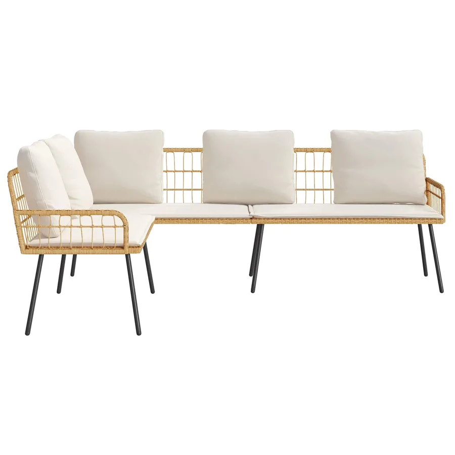 Canapé avec coussin Nature 173 x 231 x 90 cm Acier - 3