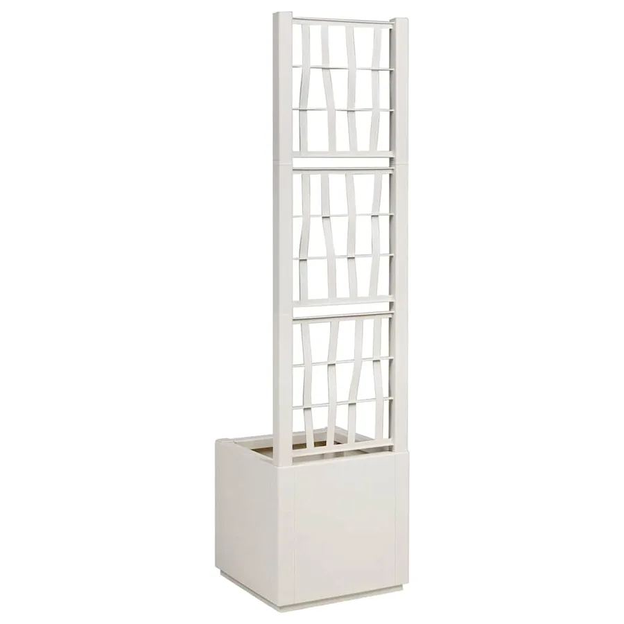 Bac à fleurs avec Treillis Blanc 36 x 36 x 140 cm PP - 3