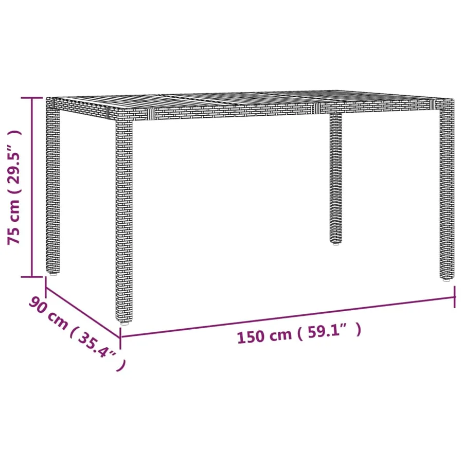 Ensemble à manger de jardin et coussins 7 pcs gris rotin - 13