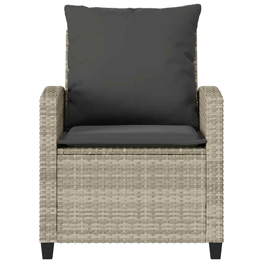 Ensemble de canapé de jardin 4 pcs avec coussins gris résine tressée clair - 5