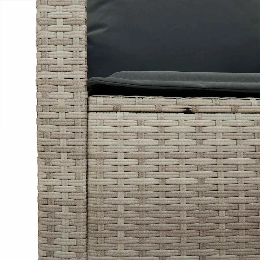 Ensemble de canapé de jardin 4 pcs avec coussins gris résine tressée clair - 8