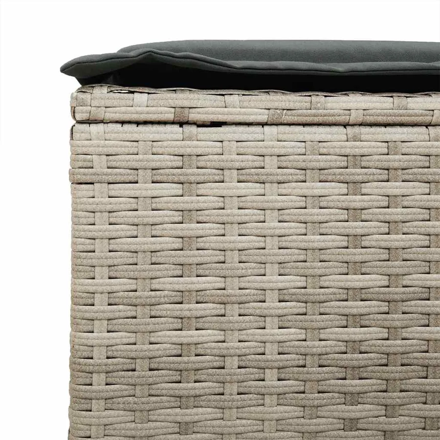 Ensemble de canapé de jardin 4 pcs avec coussins gris résine tressée clair - 9
