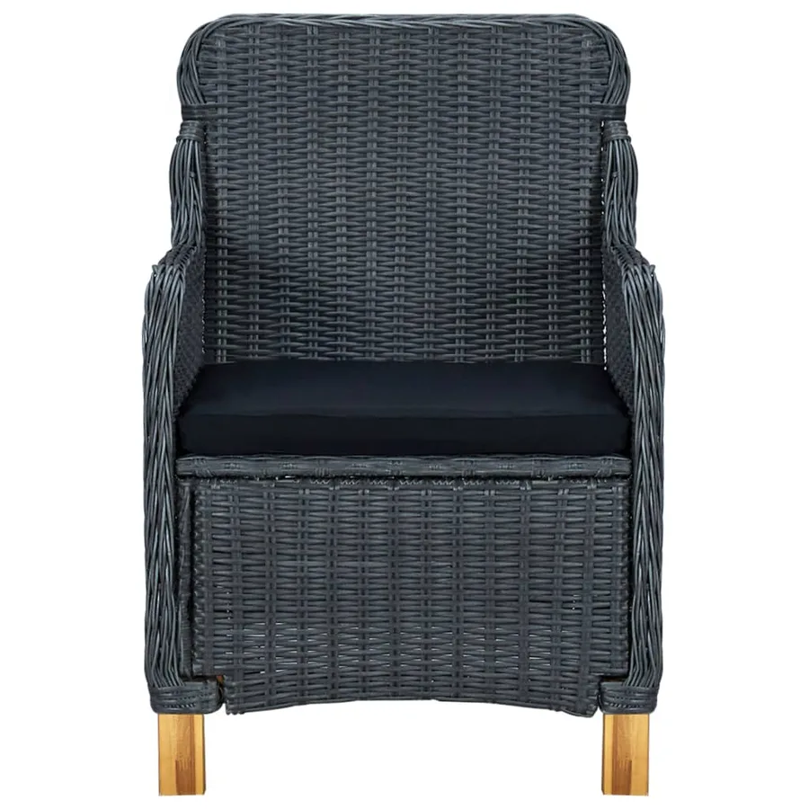 Ensemble à manger d'extérieur 7pcs et coussins résine tressée - 5