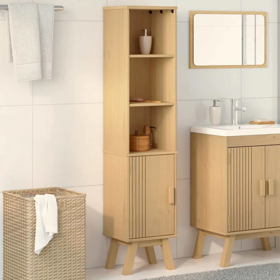 Armoire de salle de bain Olden Marron 35 x 30 x 159 cm - 4