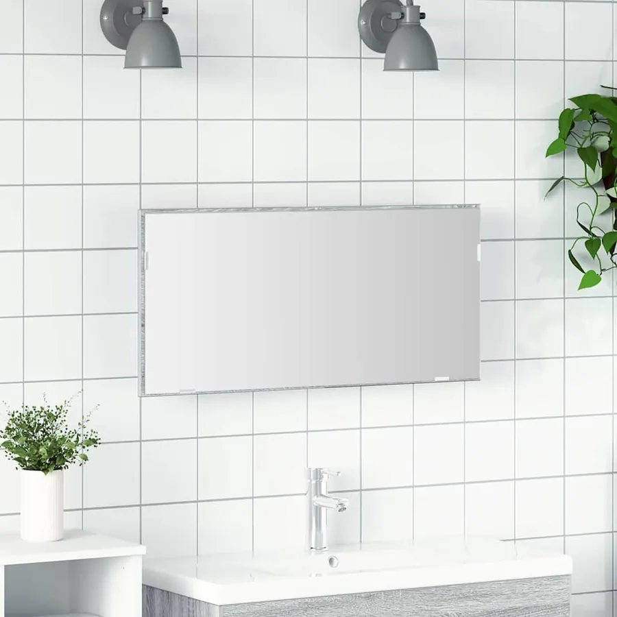 Miroir Sonoma gris clair 80 x 37 cm Verre et Bois Ingénierie