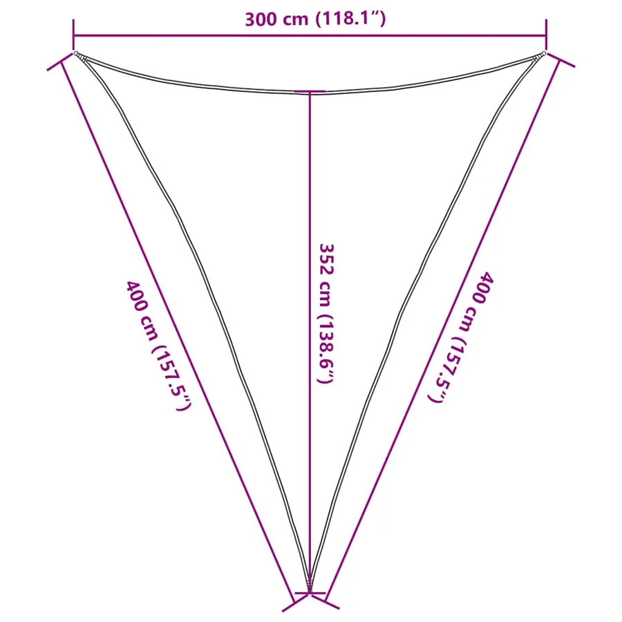 Voile d'ombrage 160 g/m² triangulaire terre cuite 3x4x4 m PEHD - 10