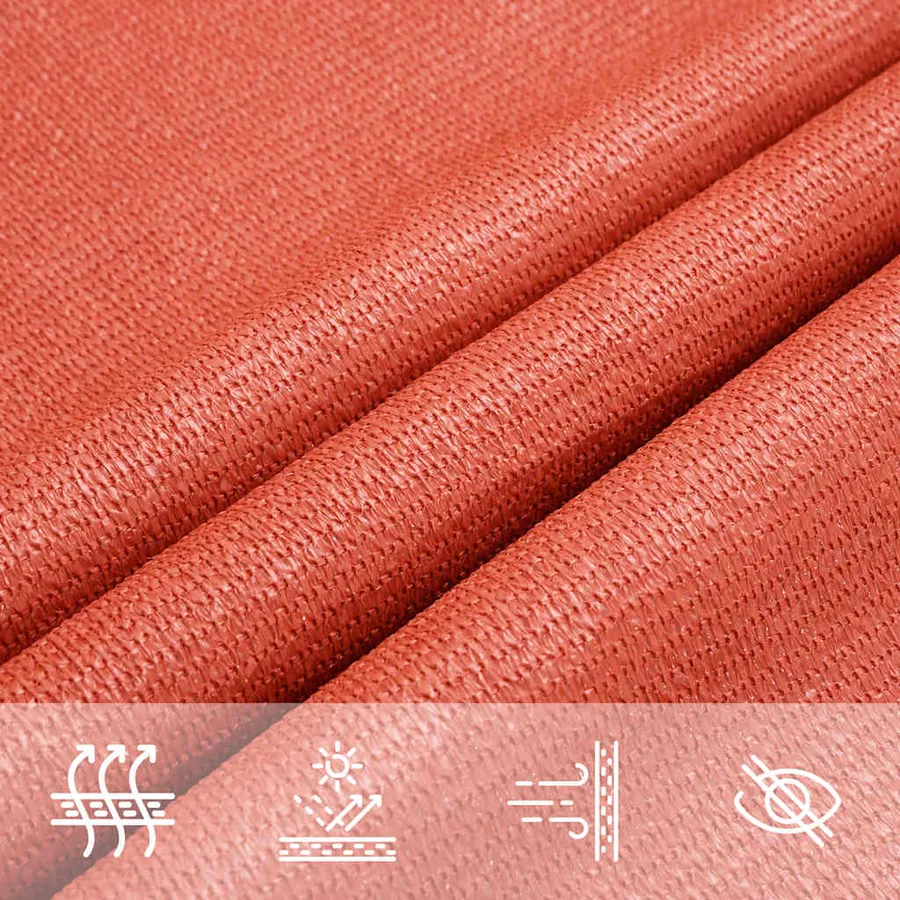 Voile d'ombrage 160 g/m² triangulaire terre cuite 3x4x4 m PEHD - 7