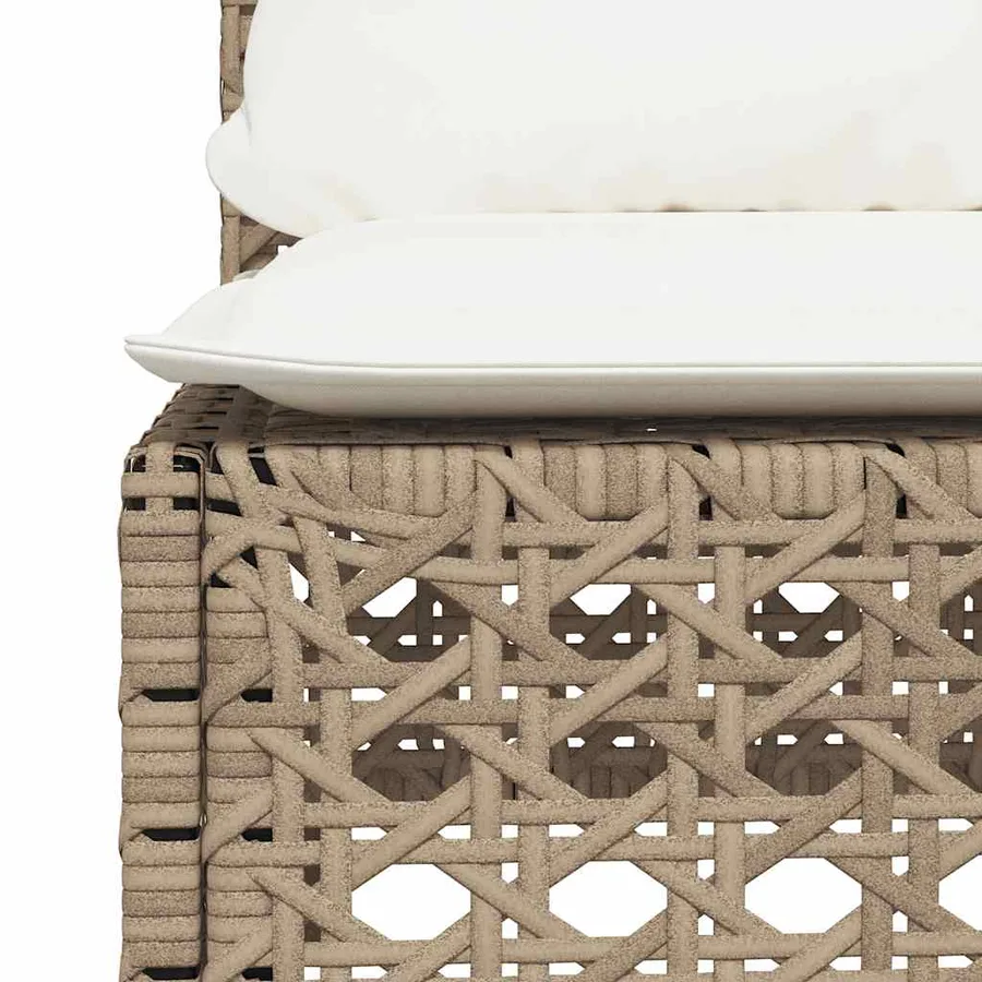 Salon de jardin avec coussins 6 pcs beige résine tressée - 6