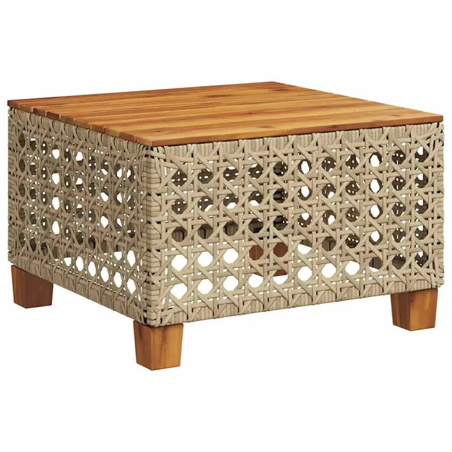 Salon de jardin avec coussins 7 pcs beige résine tressée - 5