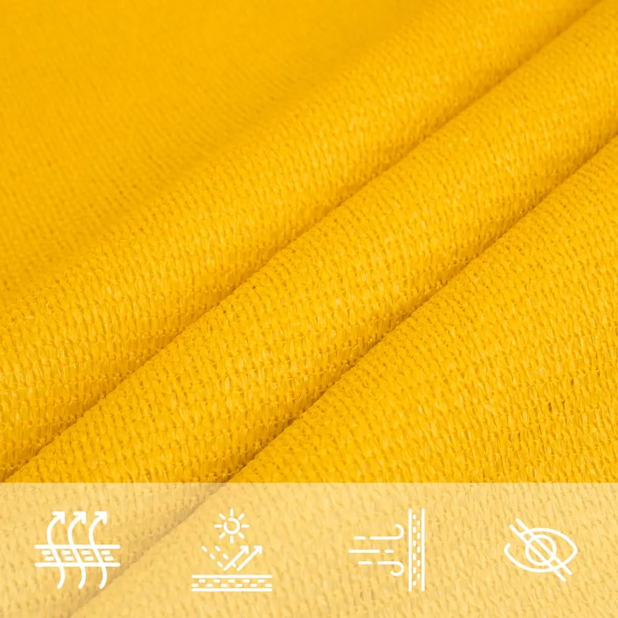 Voile d'ombrage 160 g/m² triangulaire jaune 5x6x6 m PEHD - 7