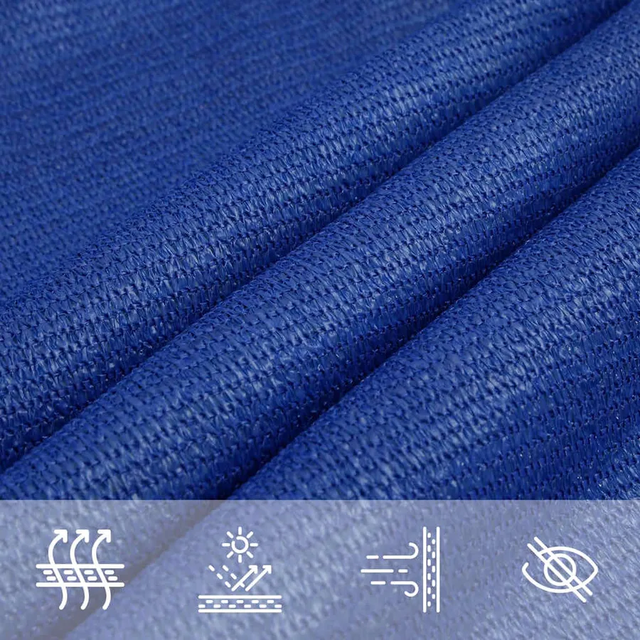 Voile d'ombrage 160 g/m² rectangulaire bleu 6x7 m PEHD - 5