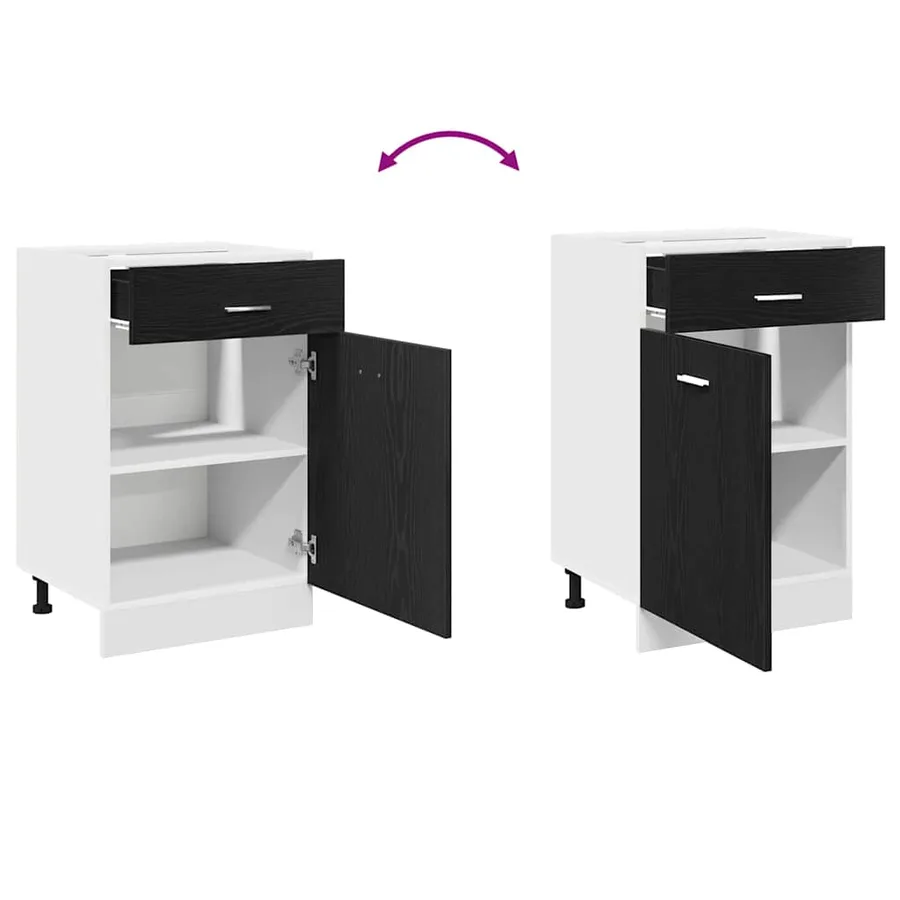 Armoire suspendue avec tiroir Chêne noir 50 x 46 x 81,5 cm - 12