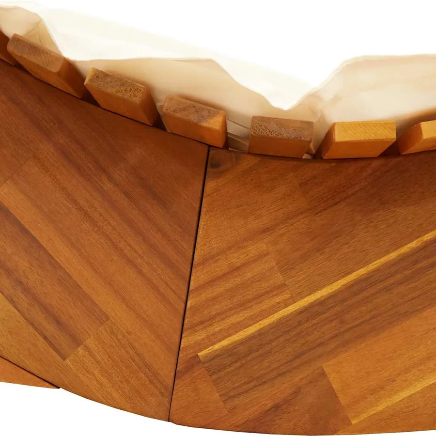 Chaise longue à bascule avec coussin en bois d'acacia massif - 7