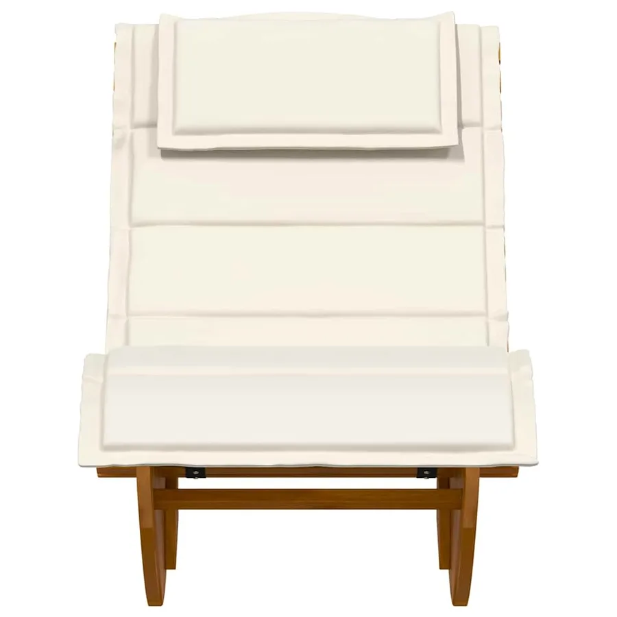 Transat avec coussin 2 pcs Marron Bois d'Acacia Massif - 5