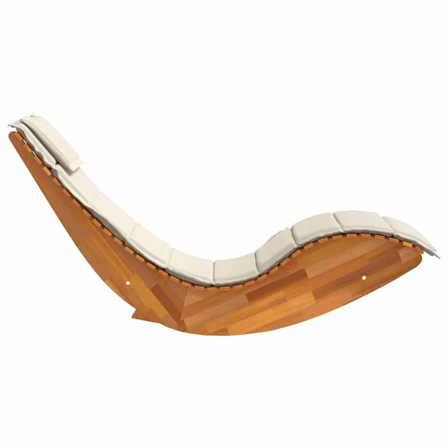 Transat avec coussin 2 pcs Marron Bois d'Acacia Massif - 6