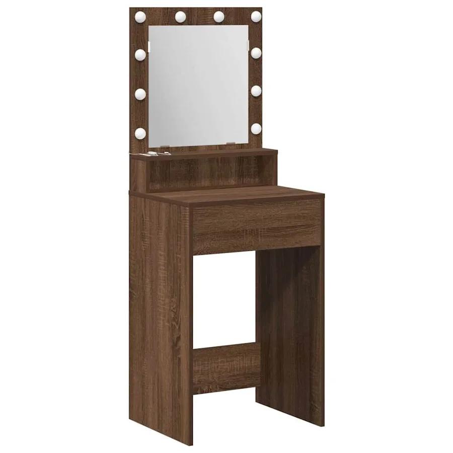 Table de Toilette Chêne brun 50 x 41 x 135 cm Bois d'ingénierie - 2
