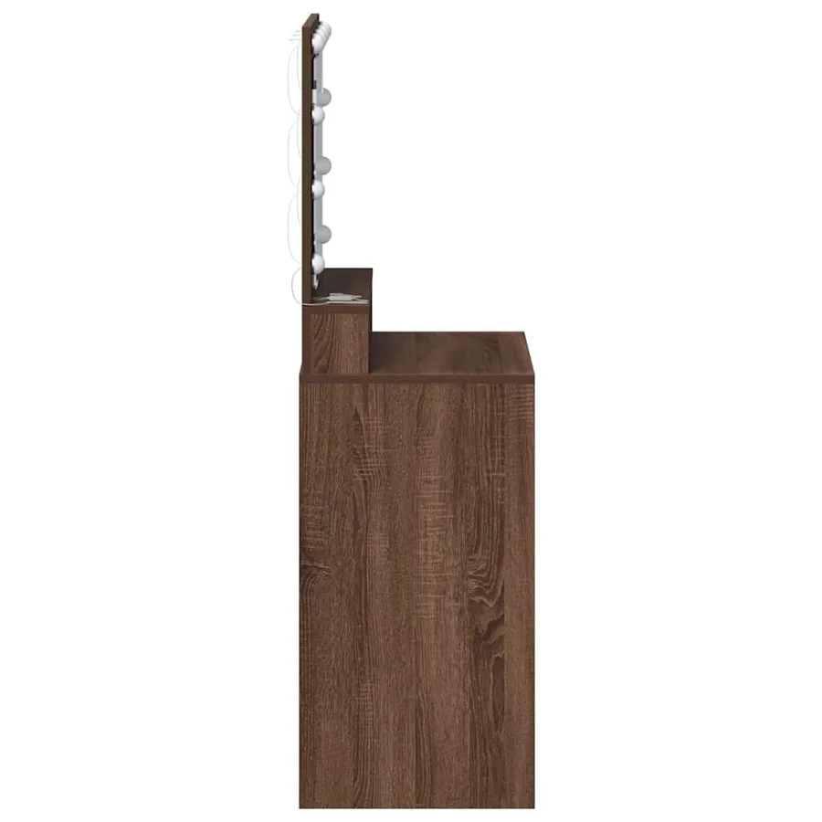 Table de Toilette Chêne brun 50 x 41 x 135 cm Bois d'ingénierie - 5