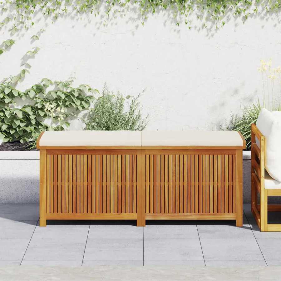 Boîte à coussins d'extérieur 150x50x60,5cm bois massif d'acacia