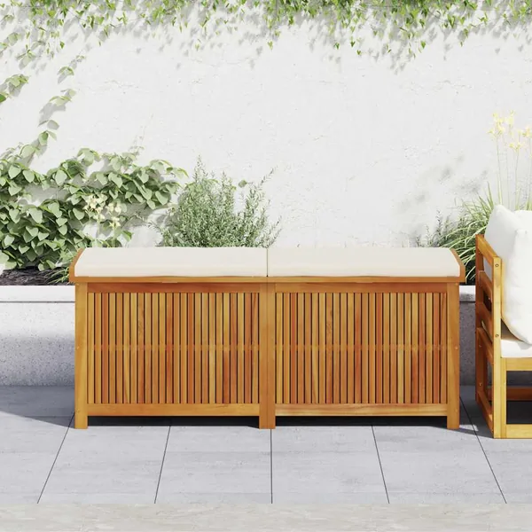 Boîte à coussins d'extérieur 150x50x60,5cm bois massif d'acacia