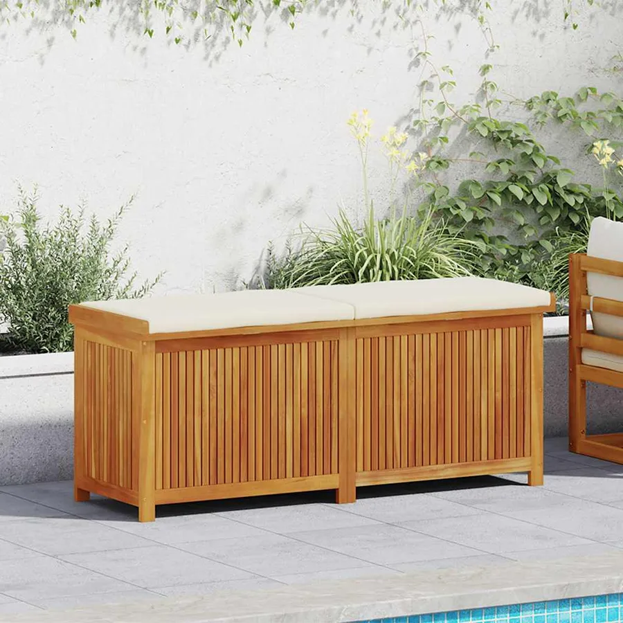 Boîte à coussins d'extérieur 150x50x60,5cm bois massif d'acacia - 3