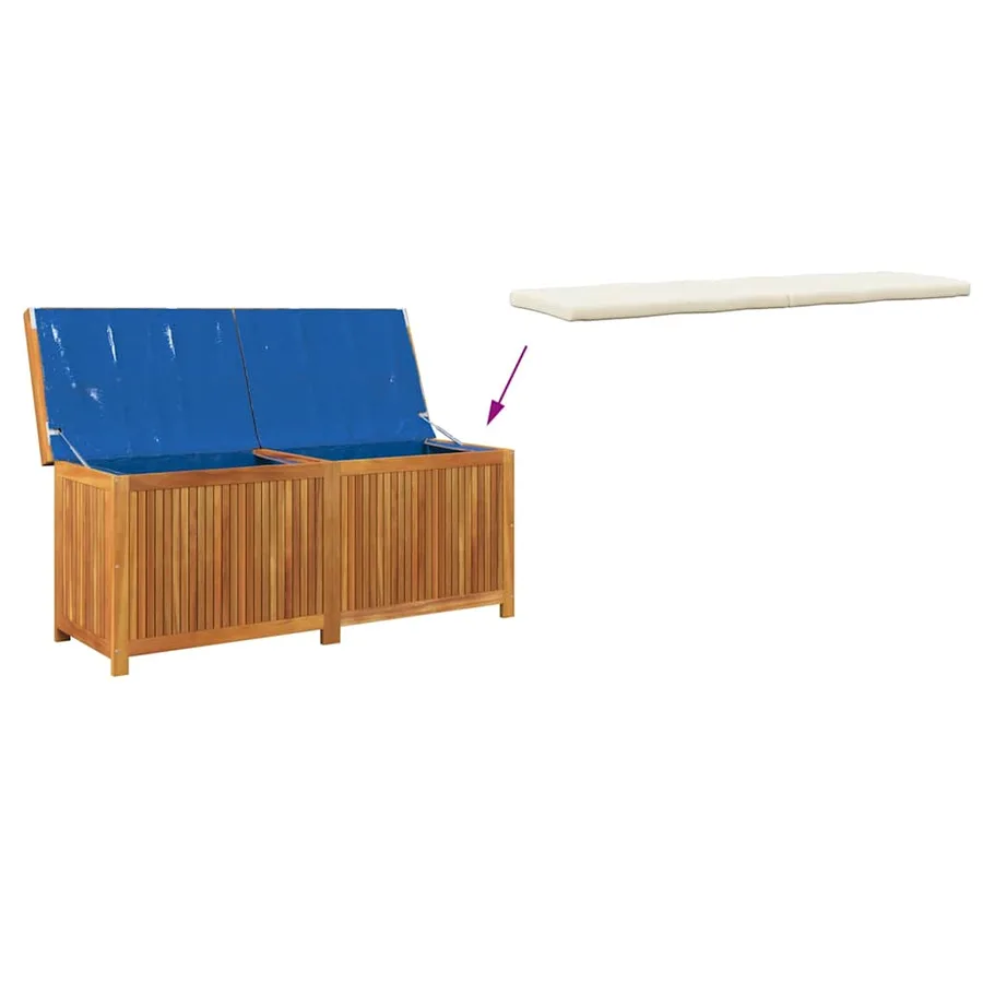 Boîte à coussins d'extérieur 150x50x60,5cm bois massif d'acacia - 8