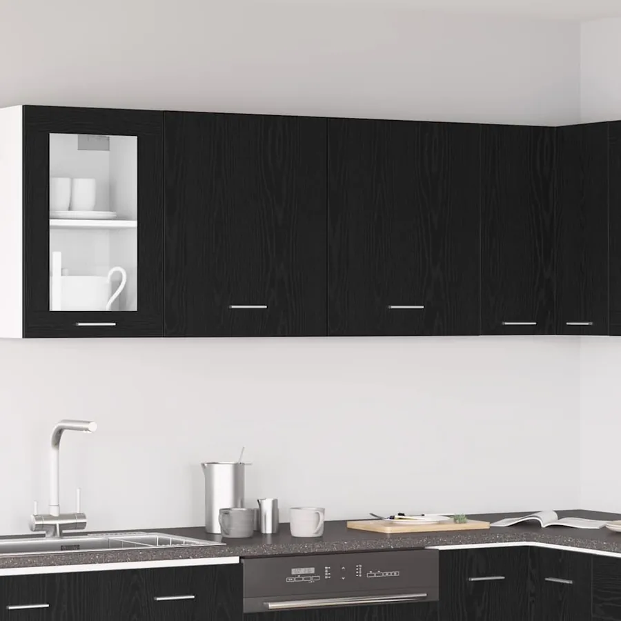 Armoire suspendue Lyon 2 pcs Chêne noir 50 x 31 x 60 cm