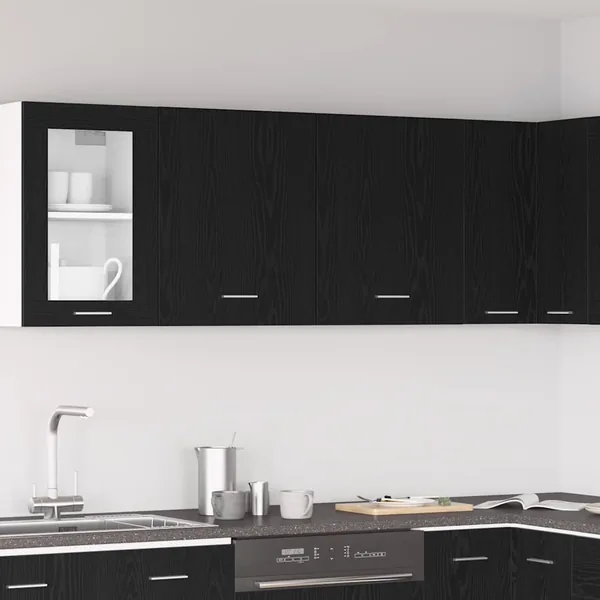 Armoire suspendue Lyon 2 pcs Chêne noir 50 x 31 x 60 cm