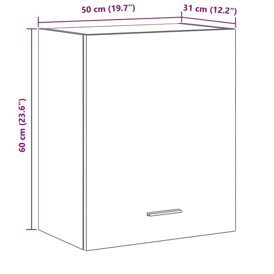 Armoire suspendue Lyon 2 pcs Chêne noir 50 x 31 x 60 cm - 14