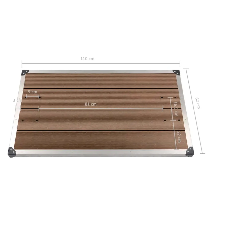 Garden Shower with Brown Base 225 cm Stainless Steel - 17