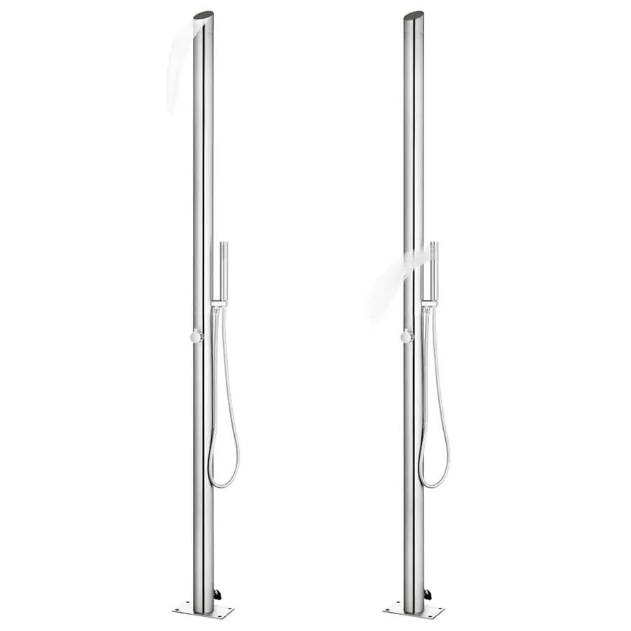 Garden Shower with Brown Base 225 cm Stainless Steel - 2