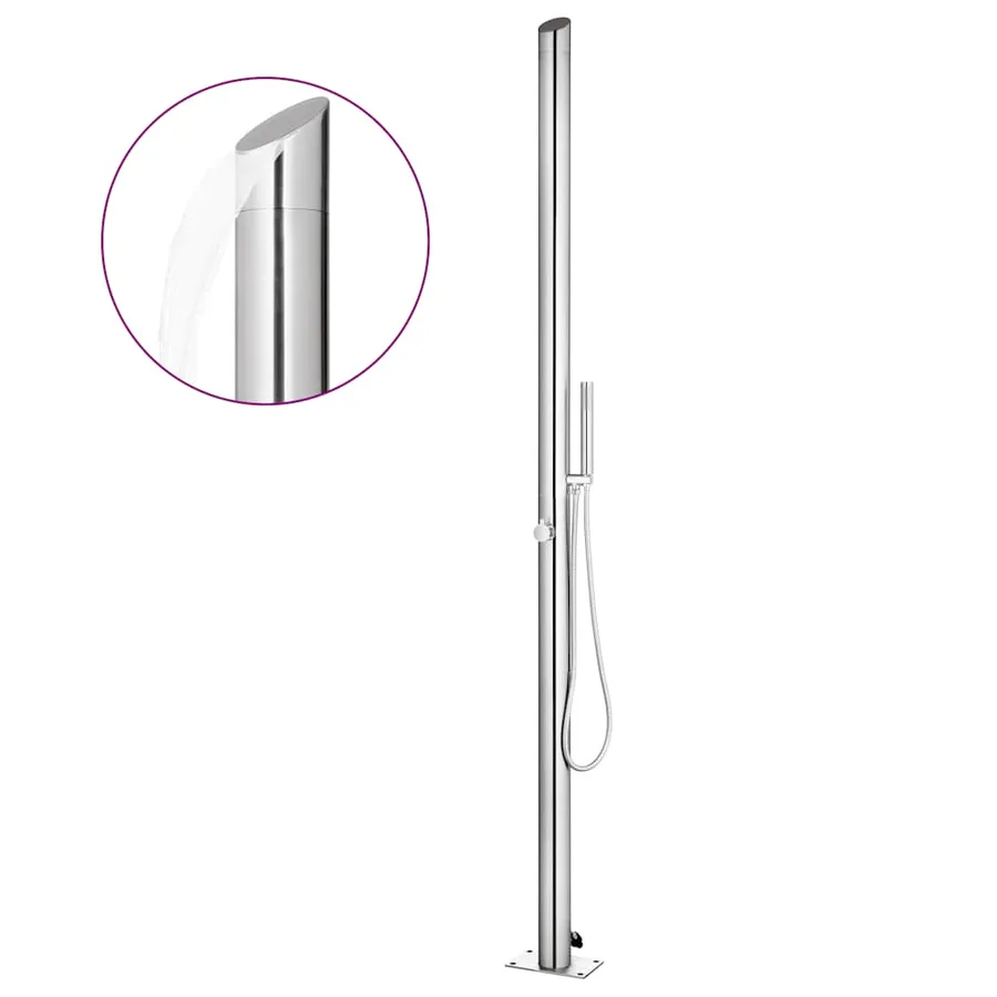 Garden Shower with Brown Base 225 cm Stainless Steel - 3