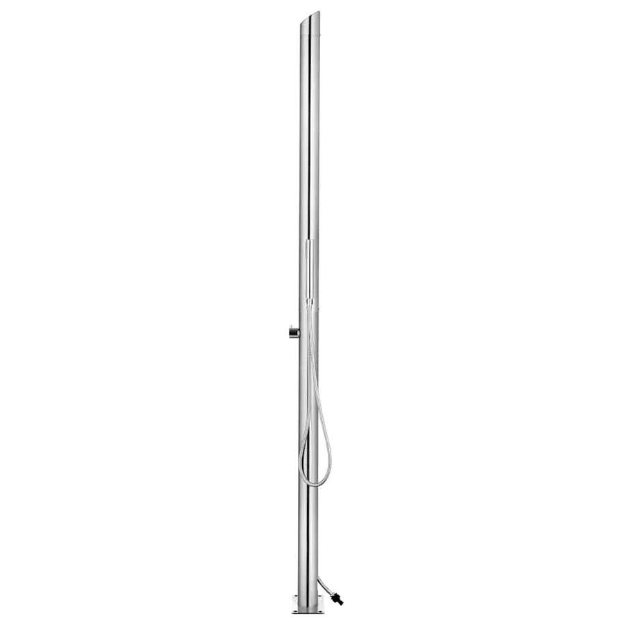 Douche de jardin avec base marron 225 cm Acier inoxydable - 4