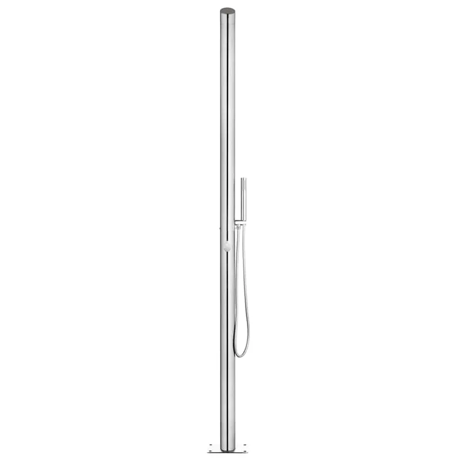 Douche de jardin avec base marron 225 cm Acier inoxydable - 5