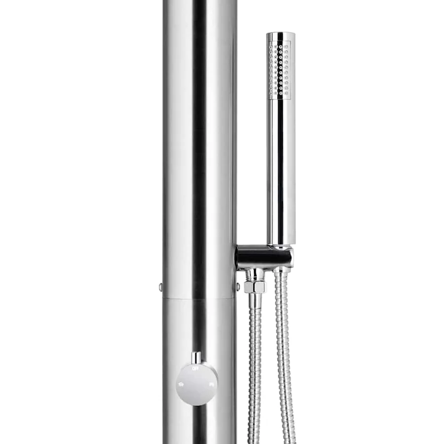 Douche de jardin avec base marron 225 cm Acier inoxydable - 7