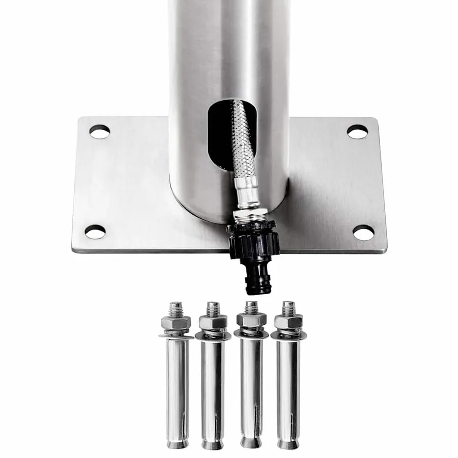 Garden Shower with Brown Base 225 cm Stainless Steel - 8