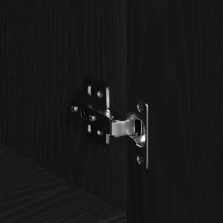Buffet Chêne noir 90 x 34 x 80 cm Bois d'ingénierie - 9