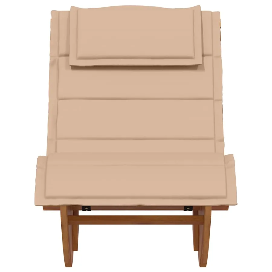 Transat avec coussin 2 pcs Marron Bois d'Acacia Massif - 5