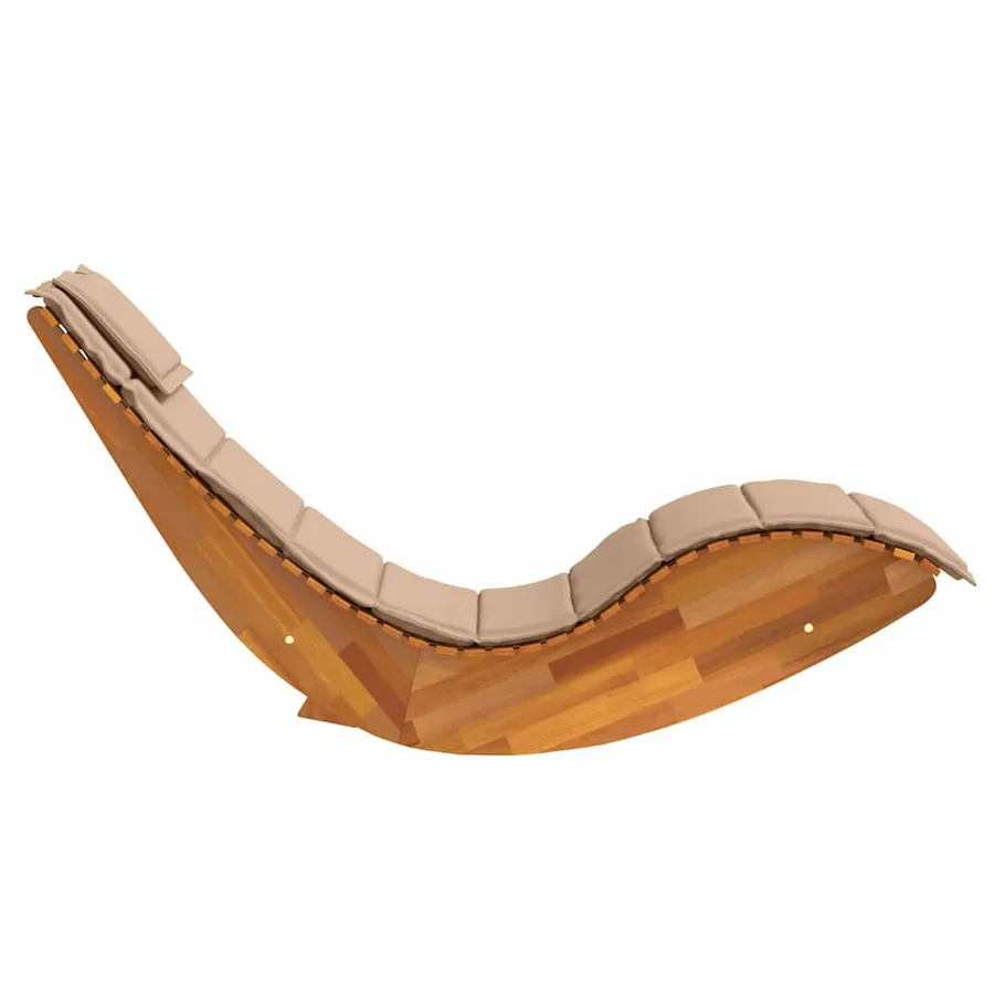 Transat avec coussin 2 pcs Marron Bois d'Acacia Massif - 6