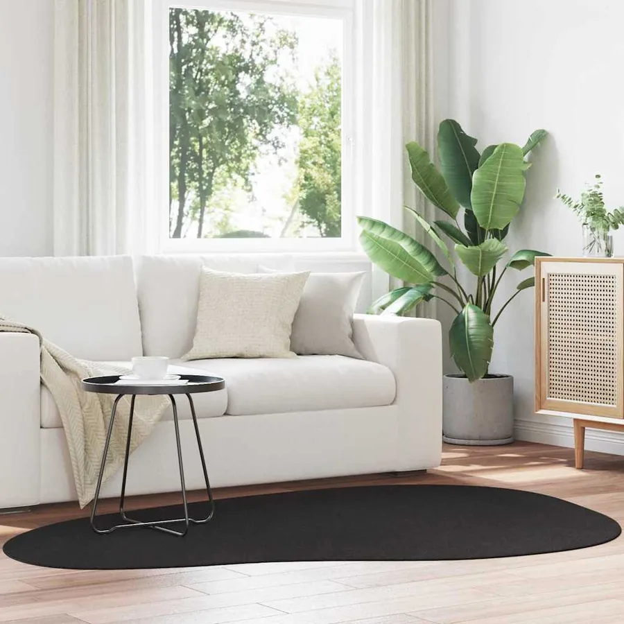 Tapis de surface HUARTE Noir 140 x 200 cm Polyester