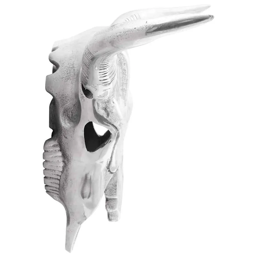Crâne de taureau Argenté 34 x 13 x 53 cm Aluminium - 4