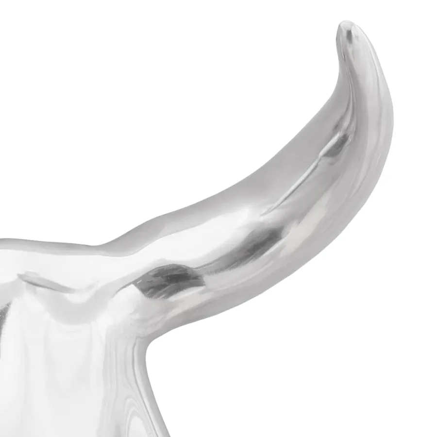 Crâne de taureau Argenté 34 x 13 x 53 cm Aluminium - 5
