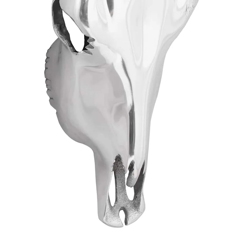 Crâne de taureau Argenté 34 x 13 x 53 cm Aluminium - 6