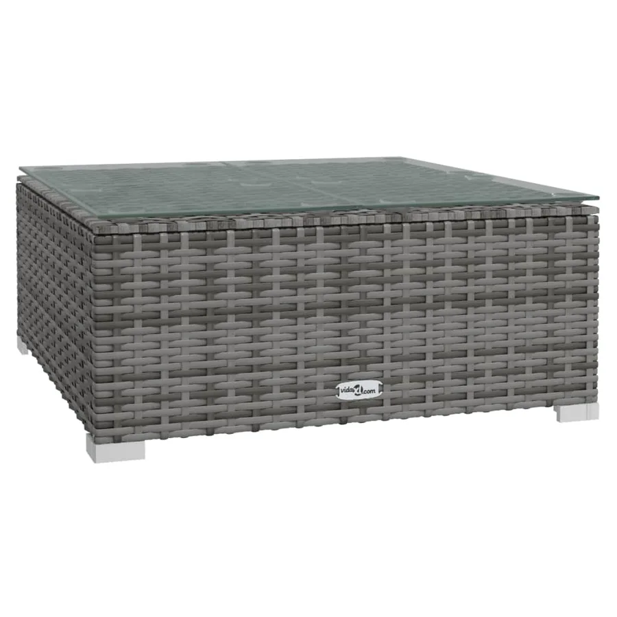 Salon de jardin 7 pcs avec coussins Résine tressée Gris - 10